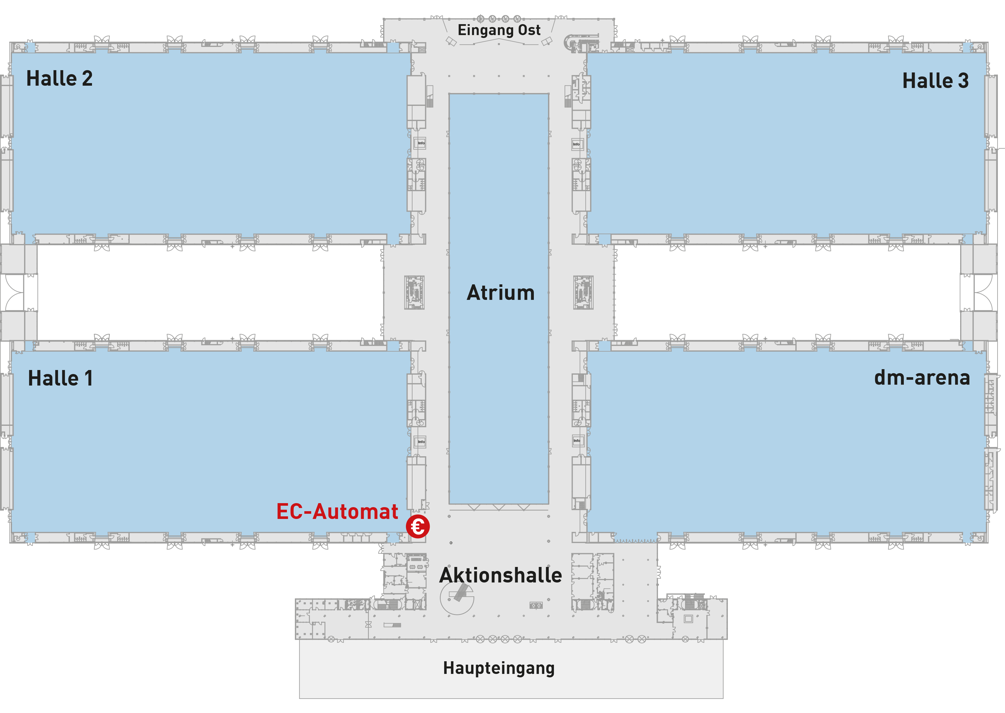 EC-Automaten Auf der Messe sind vier EC-Automaten verteilt